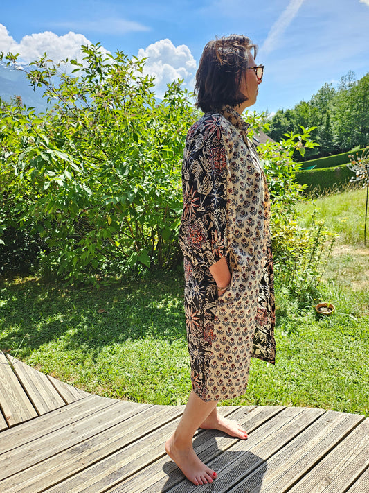 Kaftan Bagru "le jardin indien"
