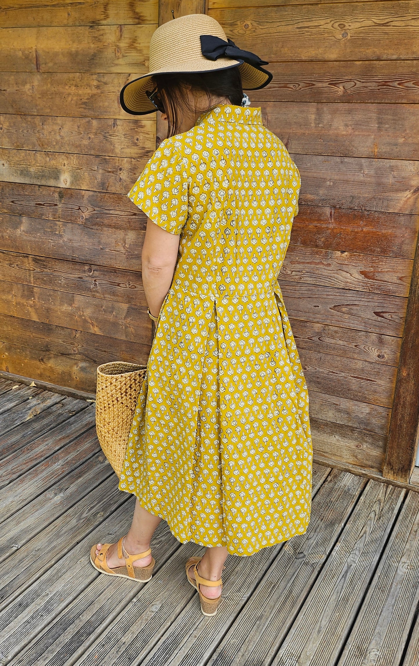 Robe "Delhinette" bagru (Disponible en 2 imprimés)