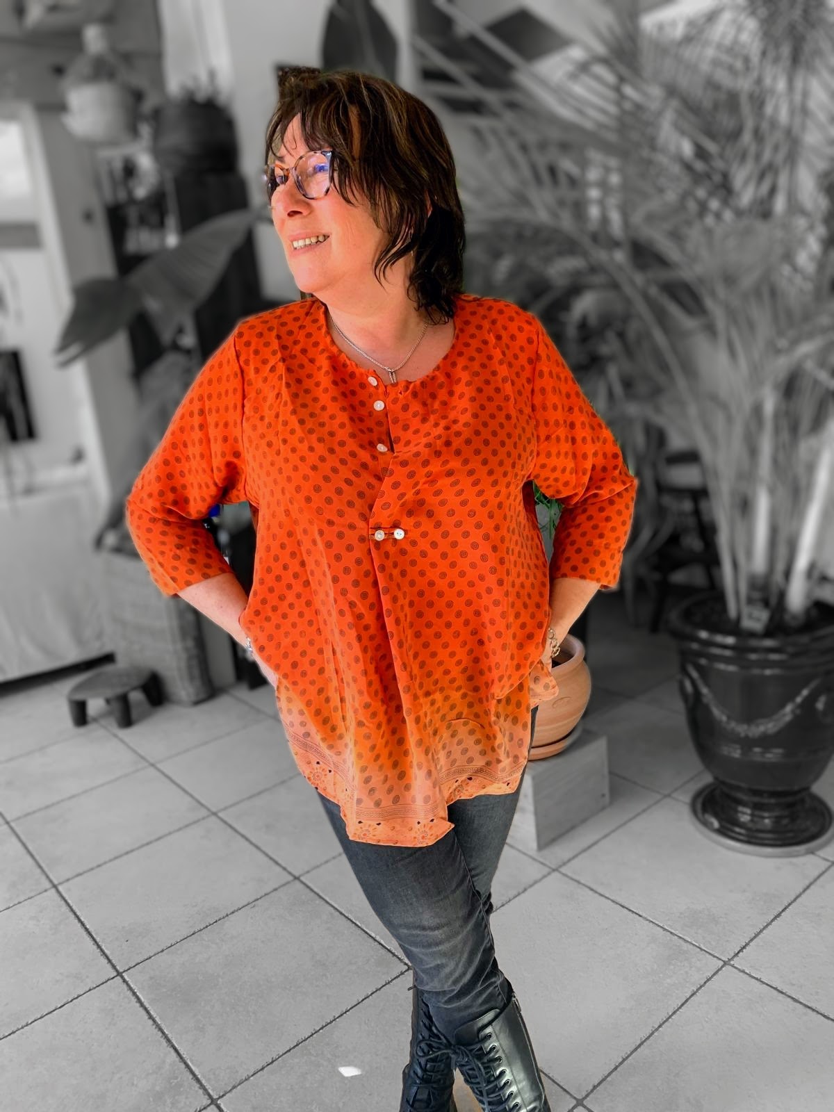 Soie orangé