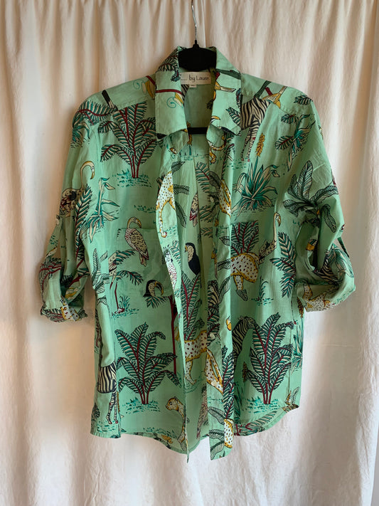 Chemise jungle vert d'eau