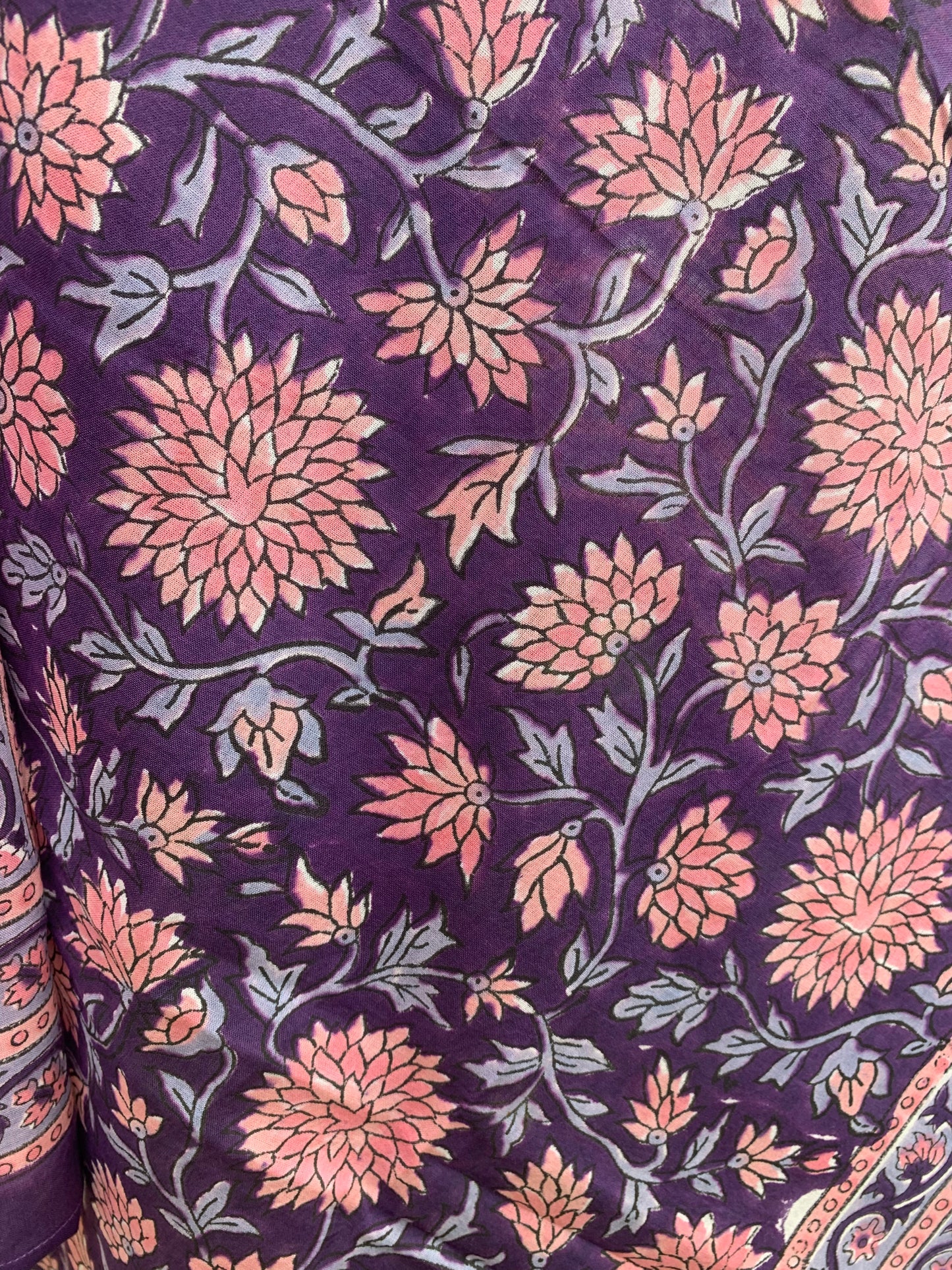 Paréo block print violet