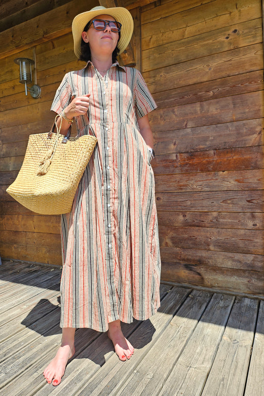 Robe "Delhi" Rayure