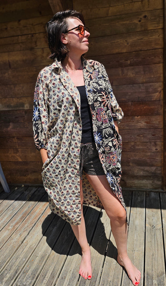 Kaftan Bagru "le jardin indien"