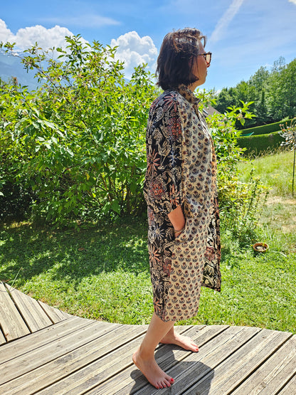 Kaftan Bagru "le jardin indien"