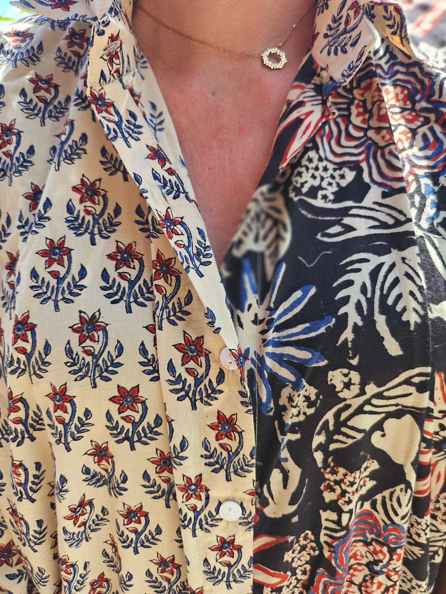 Kaftan Bagru "le jardin indien"