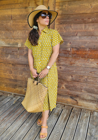 Robe "Delhinette" bagru (Disponible en 2 imprimés)