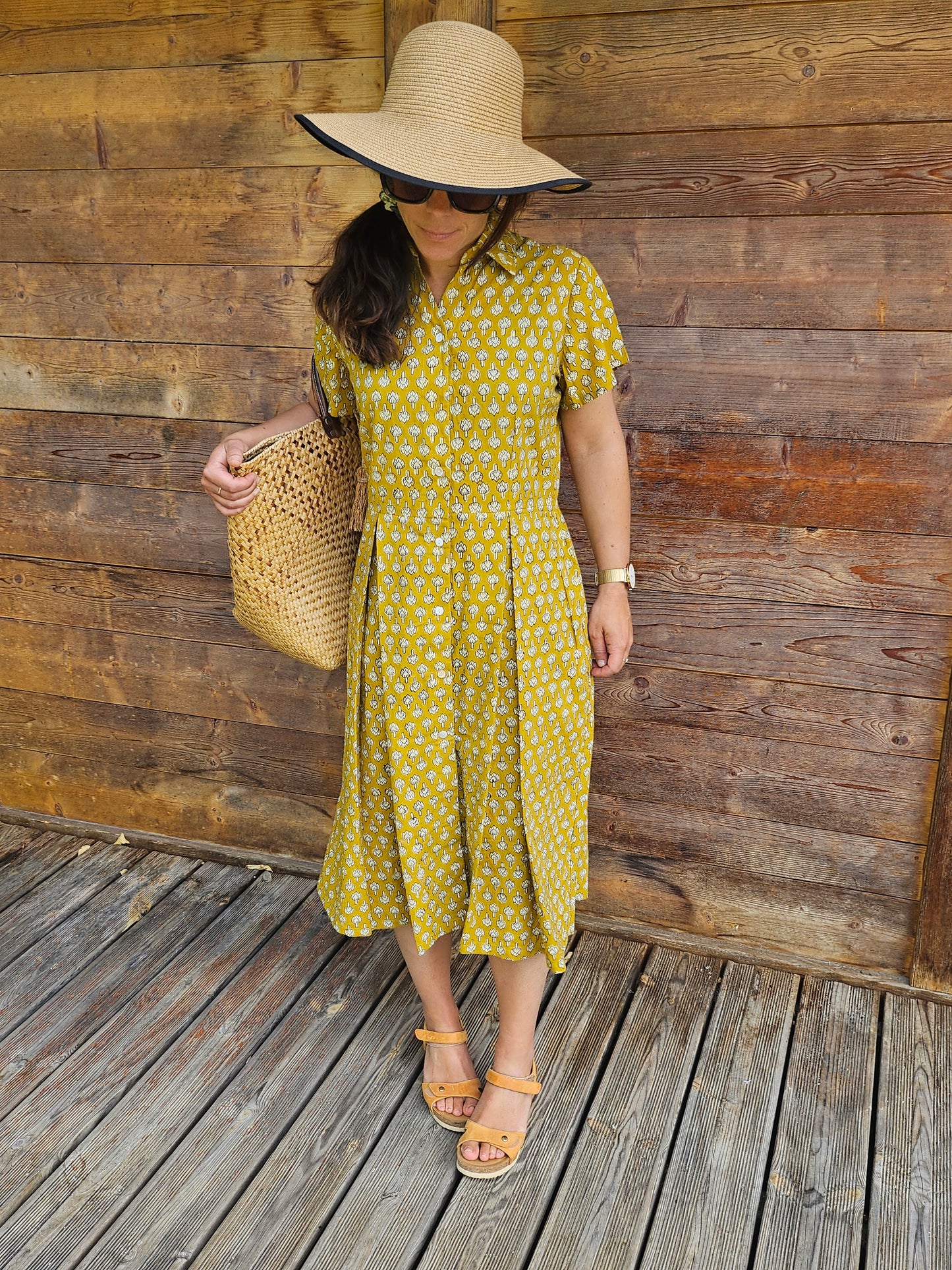 Robe "Delhinette" bagru (Disponible en 2 imprimés)