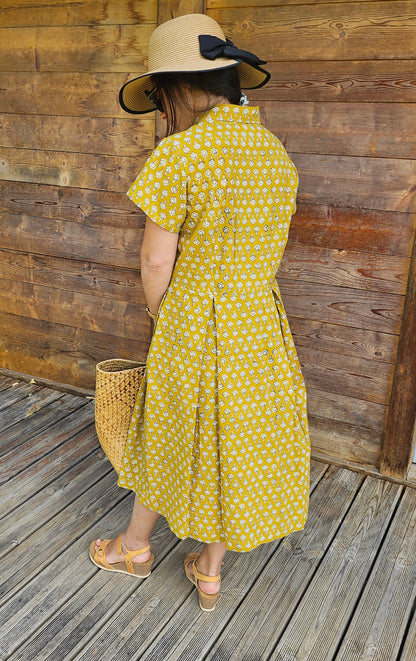 Robe "Delhinette" bagru (Disponible en 2 imprimés)