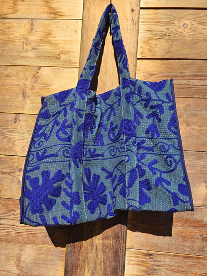 Large Kantha tote bag