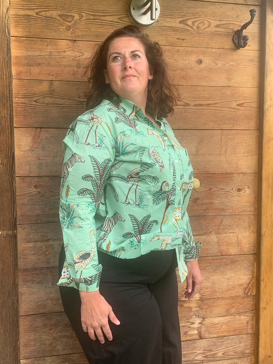 Chemise jungle vert d'eau