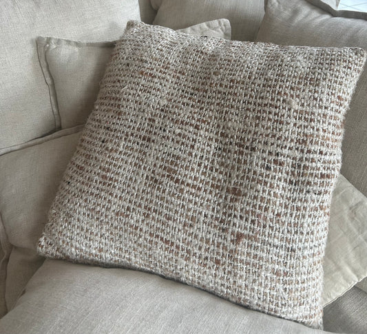 Coussin tissé nature