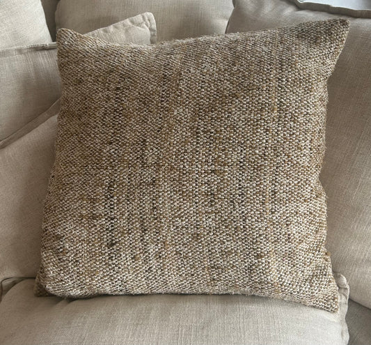 Coussin tissé fin nature